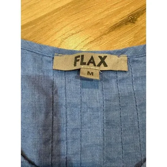 Flax NWOT linen button front blouse top boho lagenlook size Medium - Picture 4 of 7